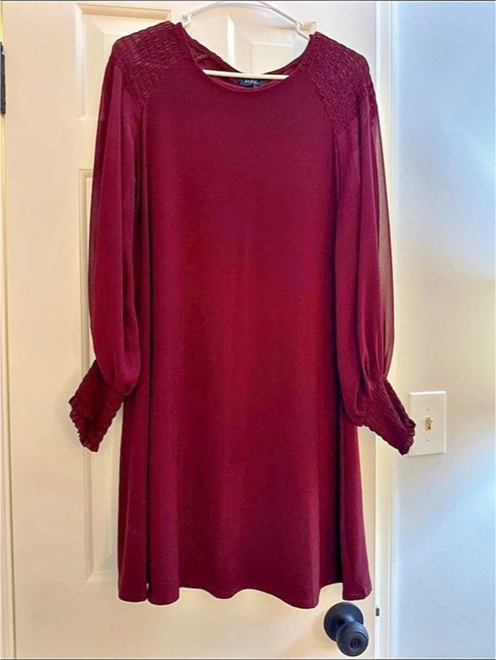 MSK Long Sleeve Mini Dress in Purple Size Medium Like New